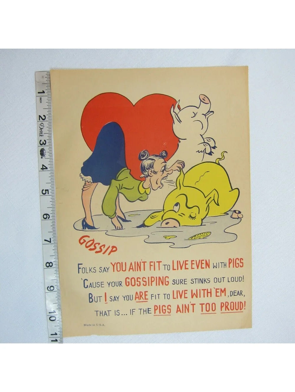 Vintage Vinegar Valentine Gossip Penny Dreadful Sarcasm Insult Poem Ephemera